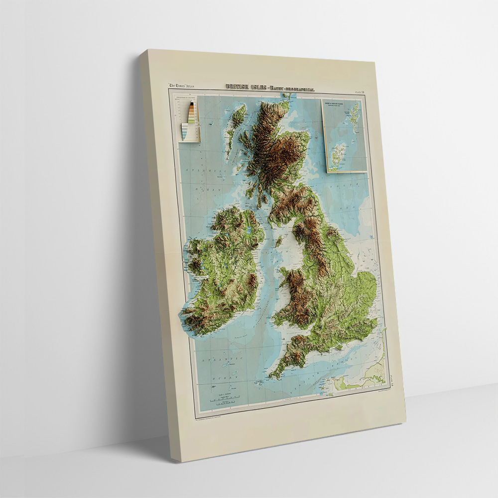 3D Printing Room - 3D-Reliefkarte der britischen Inseln von 1922,