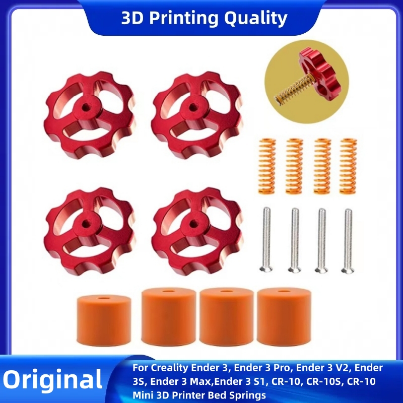 Ender 3 Upgrade Kit - 4PCS 3D-Drucker-Heißbett-Nivelliermuttern-Kits, Ersatzteile für Ender 3