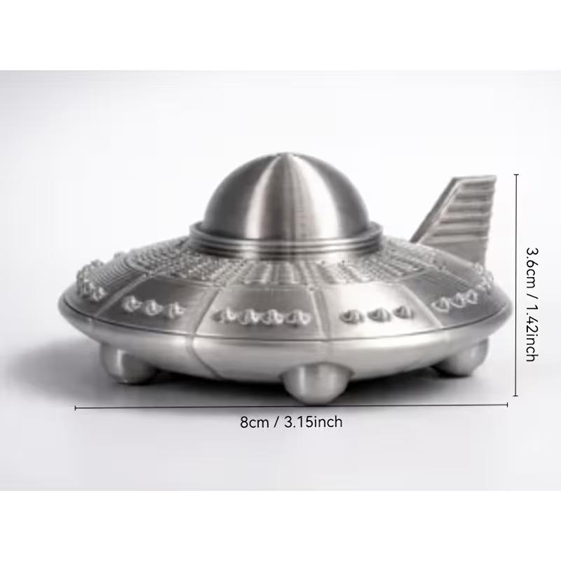 3D Printing Ultem - 3D-gedruckte UFO-Figuren mit Retro-Metallfinish, Sci-Fi-Raumschiff-Ornamente für