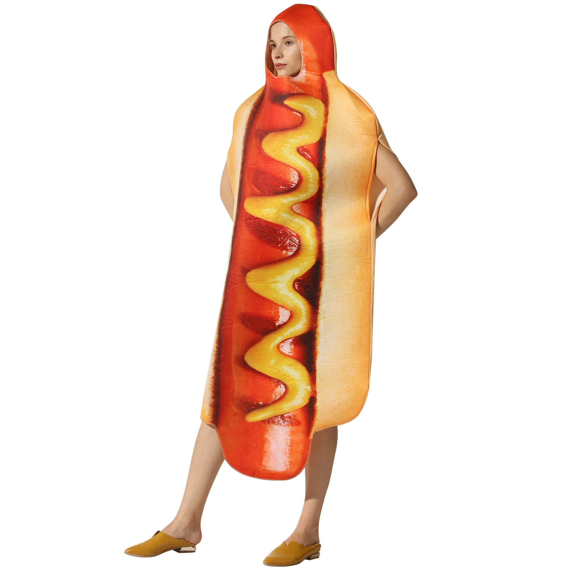 3D Printing In Food - Lustiges 3D-Druck Hot Dog Kapuzenkostüm, lockeres