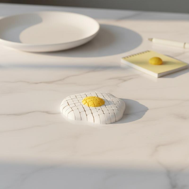 3D Printing Egg - 3D-Gedrucktes Artikuliertes Omelett-Fidget-Spielzeug Kreatives Spiegelei-Design Schreibtisch-Deko
