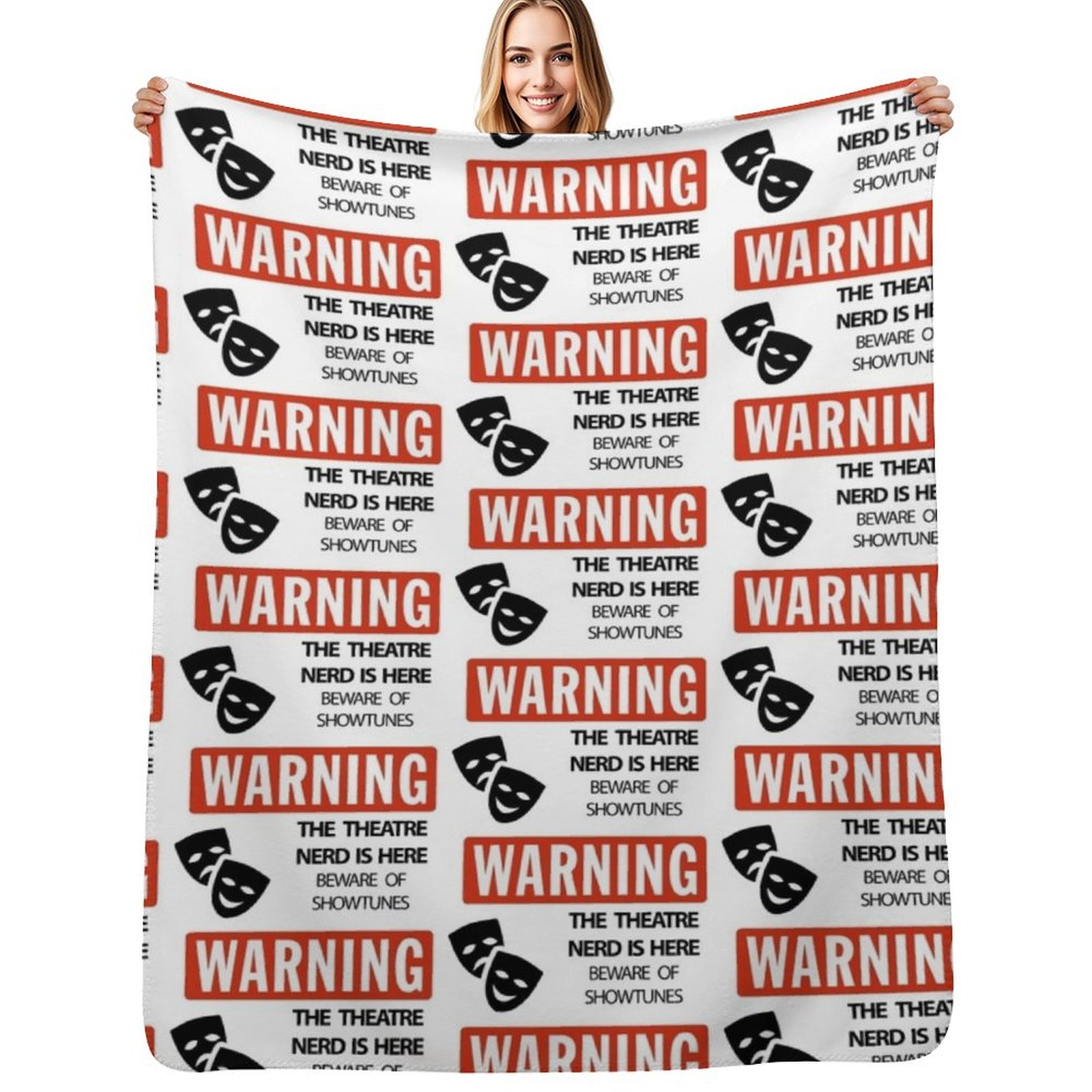 3D Printing Nerd - WARNING Theater-Nerd-Decke Weichste Personalisierte Geschenkdecke Strand