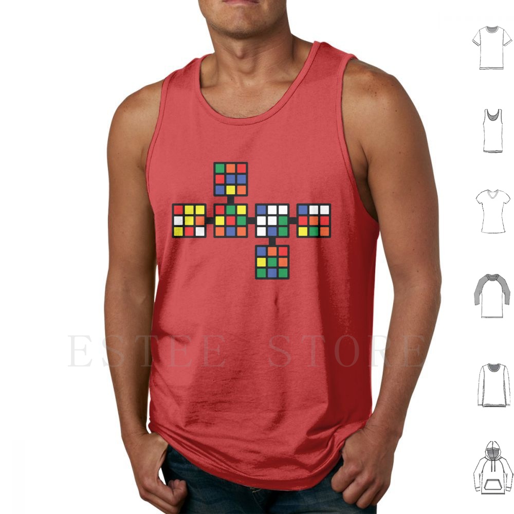 3D Printing Nerd - Tanktops Weste ärmellos Würfelfarben Flat Nerd