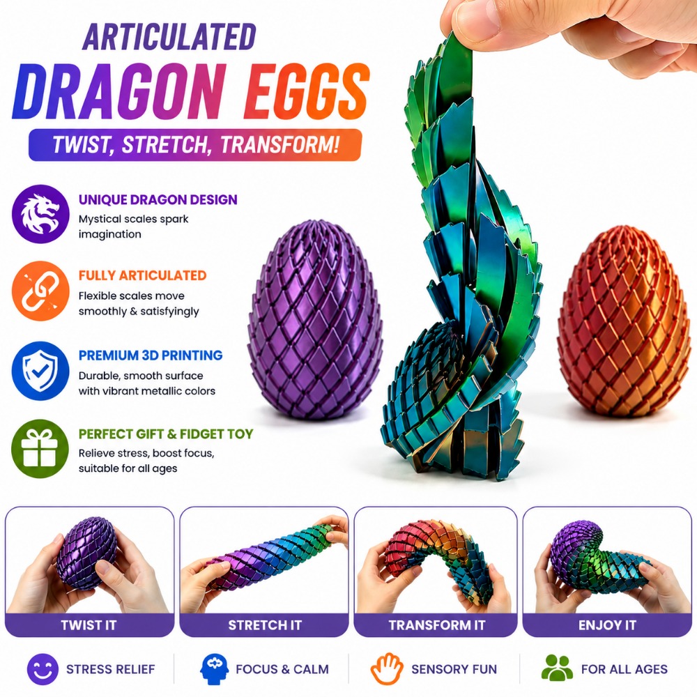 7,5cm 3D-Gedrucktes Drachenei  – 3D Printing Egg Bewertung und Preis