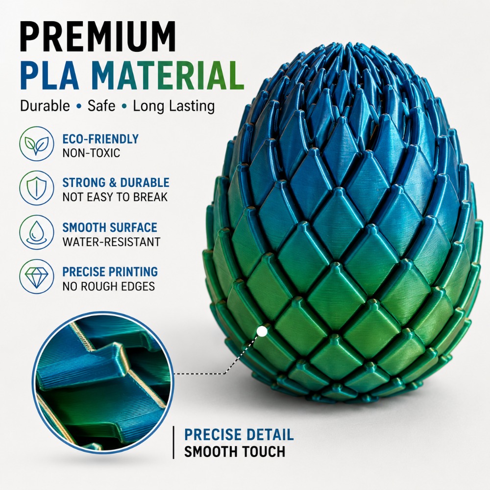 7,5cm 3D-Gedrucktes Drachenei  – 3D Printing Egg Bewertung und Preis