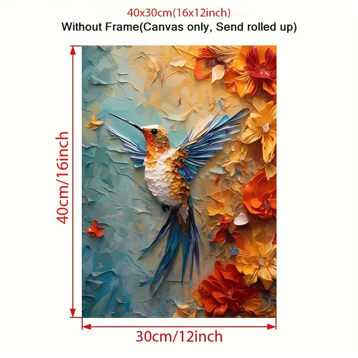 Lebhafter Kolibri- und Blumen- – 3D Printing Room Bewertung und Preis