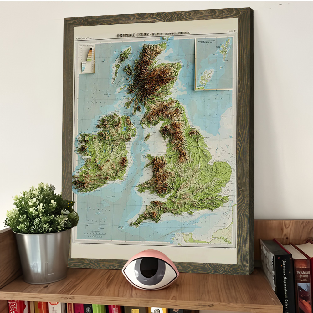 3D-Reliefkarte der britischen  – 3D Printing Room Bewertung und Preis
